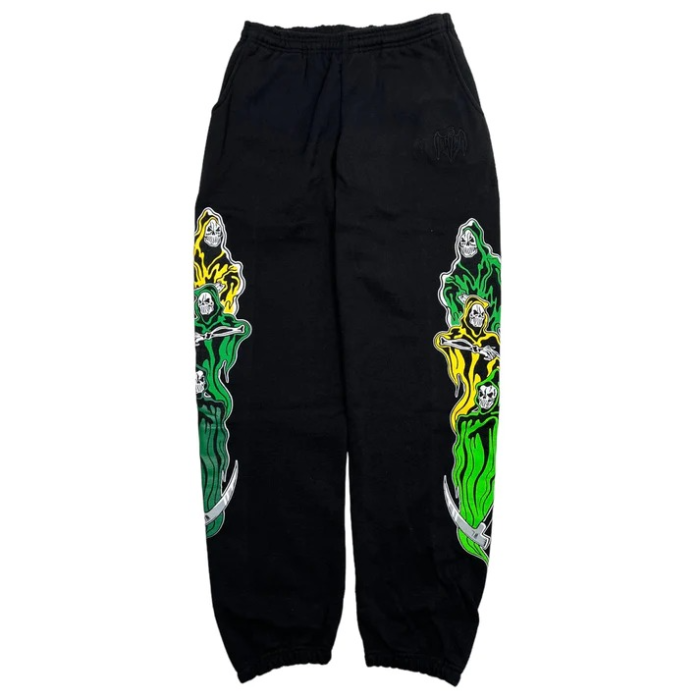 Warren Lotas 3 Reapers Sweatpants - Green Yellow